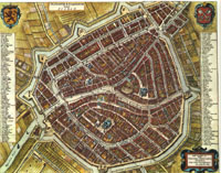 Plattegrond van het zeventiende-eeuwse Leiden